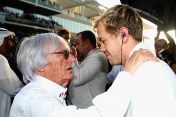 Sebastian Vettel y Bernie Ecclestone.