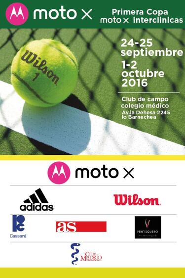 Todo listo para el primer torneo de tenis interclínicas Moto X