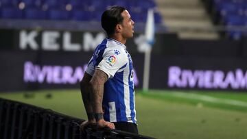 Ra&uacute;l de Tom&aacute;s, jugador del Espanyol, en el partido de Segunda ante el Castell&oacute;n.