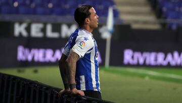 Raúl de Tomás, jugador del Espanyol, en el partido de Segunda ante el Castellón.