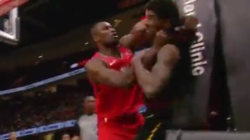 Ibaka pierde los papeles: coge a un rival por el cuello contra la canasta y le suelta un pu?etazo