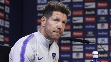 Simeone, en la rueda de prensa previa al Atlético-Real Madrid.