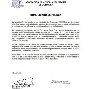 Asociación de Médicos rechaza declaraciones contra James