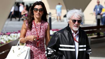 Ecclestone con su mujer, Fabiana.