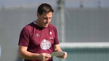 Berizzo durante el entrenamiento del Celta de Vigo. 