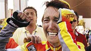 <B>¿MÁS LÁGRIMAS DE ORO?</B> Joane Somarriba sueña con repetir hoy, en la prueba de fondo, su triunfo en la contrarreloj del Mundial.