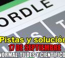 Wordle en español, científico y tildes para el reto de hoy 17 de septiembre: pistas y solución