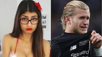 Mia Khalifa anima al arquero del Liverpool y se mete con Sergio Ramos