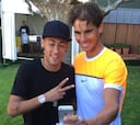 Neymar no perdió la ocasión de hacerse un 'selfie' con Nadal