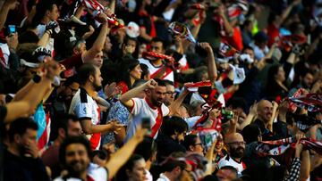 La afici&oacute;n del Rayo en las gradas de Vallecas.