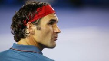 Roger Federer durante el partido ante Tsonga.