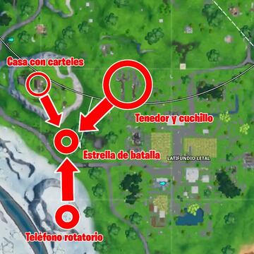 Ubicación de la estrella de batalla secreta