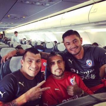 Medel posa junto a Vidal y Millar en su viaje a Coquimbo.