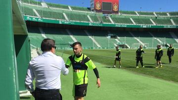 Sepulcre, en el entrenamiento tras la destitución de Cordero