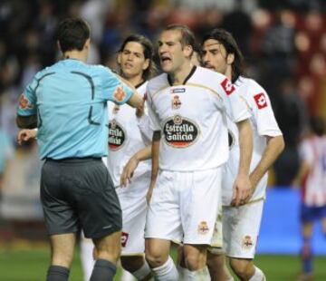 Albert Lopo (14 reds) 
Sticking with the theme of hard-hitting central defenders, the still active  former Deportivo de la Coruña centre received his marching orders 14 times.