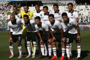 Futbol, Futbol, Colo Colo vs Audax Italiano. 
Segunda fecha, campeonato de Clausura 2016/17.
Los jugadores de Colo Colo, posan para los fotografos durante el partido de primera division disputado en el estadio Monumental de Santiago, Chile.
12/02/2017
Marcelo Hernandez/Photosport
*************

Football, Colo Colo vs Audax Italiano.   Second date, Closure Championship 2016/17.
Colo Colo's, players pose for the photographers prior to their first division football match held at the Monumental stadium in Santiago, Chile.
12/02/2017.
Marcelo Hernandez/Photosport