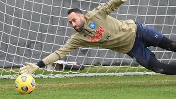 David Ospina durante un entrenamiento con Napoli.