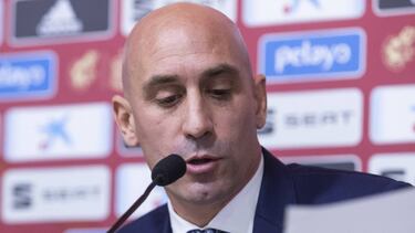 Luis Rubiales, durante su comparecencia de ayer.