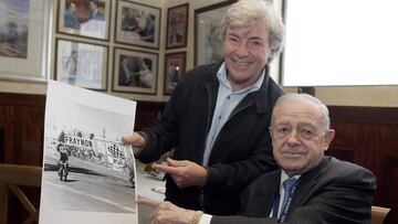 Ángel Nieto y el fallecido Pablo Arranz 'Cauca' con la famosa foto de 1971.