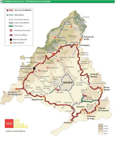 CiclaMadrid: conocer en bici la Comunidad en 17 etapas con cultura y gastronomía