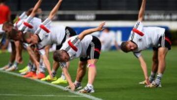 Futbolistas de Alemania entrenando.