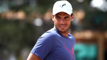 Rafa Nadal entrena antes del Masters 1.000 de Montecarlo.