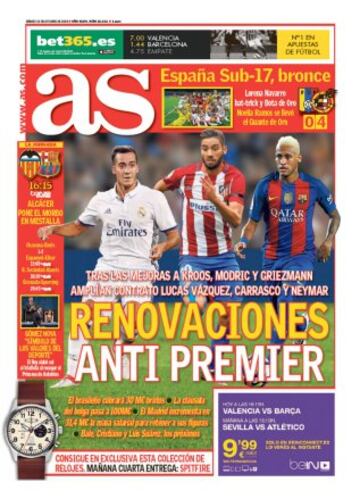 Las portadas de AS de octubre