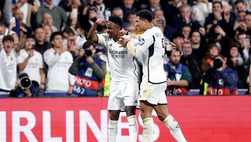 06/03/24 PARTIDO OCTAVOS VUELTA CHAMPIONS LEAGUE 
REAL MADRID - RED BULL LEIPZIG 
ALEGRIA GOL 1-0 VINICIUS JR 
JUDE BELLINGHAM 