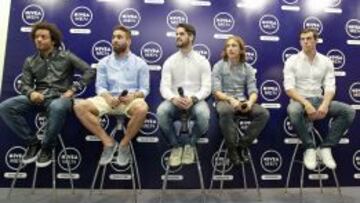 PROTAGONISTAS. Marcelo, Carvajal, Isco, Modric y Bale, en un acto.
