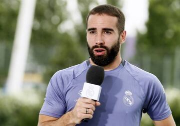 Real Madrid's Dani Carvajal in postive mood.