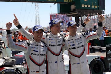 Timo Bernhard, Earl Bamber y Brendon Hartley se han proclamado vencedores de las 24 horas de Le Mans con el Porsche número dos