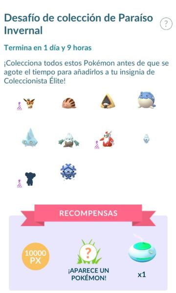 Desaf&iacute;o de Colecci&oacute;n de Para&iacute;so Invernal en Pok&eacute;mon GO