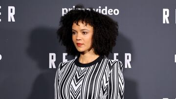 LOS ANGELES, CALIFORNIA - FEBRUARY 02: Maria Sten attends the premiere of Amazon Prime's new series "Reacher" at The Grove on February 02, 2022 in Los Angeles, California. (Photo by Momodu Mansaray/WireImage)