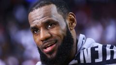 TORONTO, ON - MAY 03: LeBron James #23 of the Cleveland Cavaliers smiles following Game Two of the Eastern Conference Semifinals against the Toronto Raptors during the 2018 NBA Playoffs at Air Canada Centre on May 3, 2018 in Toronto, Canada. NOTE TO USER: