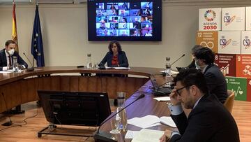 Irene Lozando, durante la reuni&oacute;n telem&aacute;tica con las federaciones. 
 