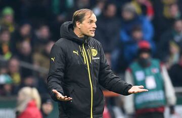 Dortmund's head coach Thomas Tuchel during the Bundesliga match against SV Werder Bremen.