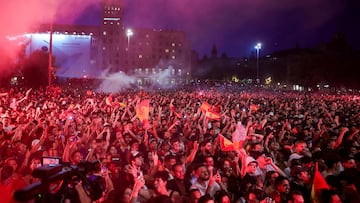Celebración de la Eurocopa en Barcelona.