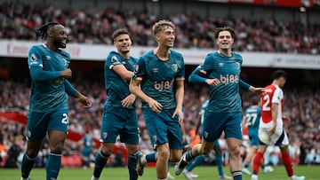 Declan Rice put the Gunners ahead but the visitors responded with second half goals from Dean Huijsen and Evanilson.