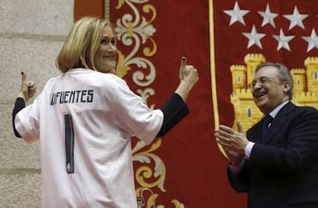 El presidente del Real Madrid, Florentino Pérez, y la presidenta de la Comunidad de Madrid, Cristina Cifuentes