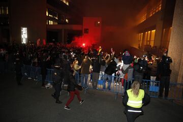 Atlético de Madrid: Recibimiento a su llegada al hotel