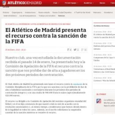 El Atleti recurre a FIFA y pide la cautelar para fichar en verano