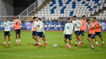 Entrenamiento de Espa&ntilde;a en Pristina.