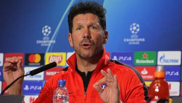 Simeone of Atletico de Madrid during press conference Champions League, October 21th, in Wanda Metropolitano, Madrid, Spain.
 
 
 21/10/2019 ONLY FOR USE IN SPAIN