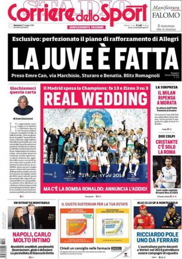 Las portadas de la prensa tras la final de Champions