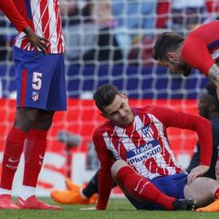 Lucas, lesionado en el aductor, y Griezmann, ausentes en la sesión