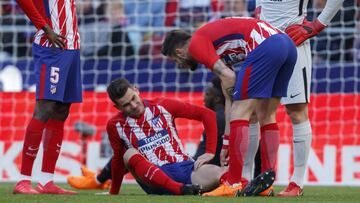 Lucas, lesionado en el aductor, y Griezmann, ausentes en la sesión