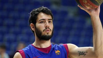 Álex Abrines, durante un entrenamiento con el Barcelona