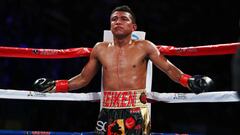 Roman &quot;Chocolatito&quot; Gonzalez durante su combate con Srisaket Sor Rungvisai el pasado marzo en Nueva York.