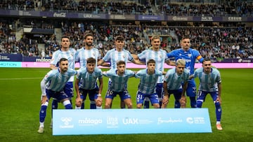 El once del Málaga ante el Albacete.