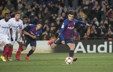 1-0. Coutinho marcó de penalti el primer gol.